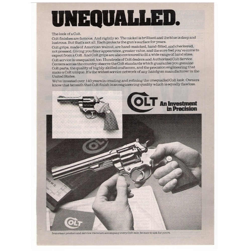 1979 Magazine Print Ad Colt Trooper Wall Decor